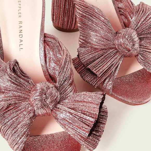 Loeffler Randall Penny Rose Pleated Bow Heel, Size 7 - Picture 2 of 16